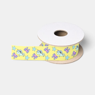 Unicorn Cute Stars Bow Sweet Pastel Satin Ribbon