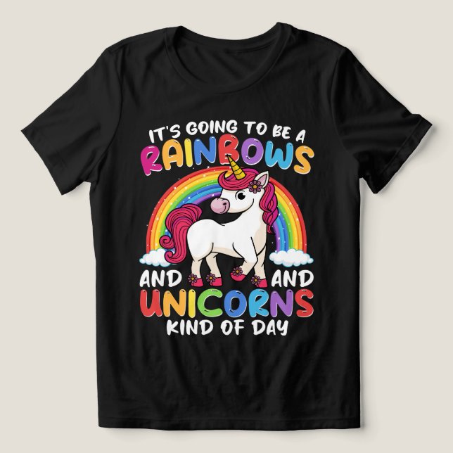 Unicorn Cute Whimsical Funny Rainbows And Unicorns Tri-Blend Shirt (Design Front)
