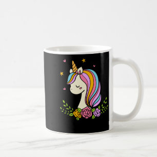 Unicorn Cute Whimsical Girly D Name Coffee Mug