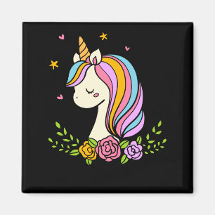 Unicorn Cute Whimsical Girly D Name Magnet