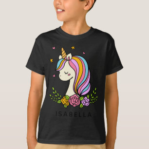 Unicorn Cute Whimsical Girly D Name T-Shirt