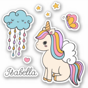 Unicorn Cute Whimsical Girly Personalised Name