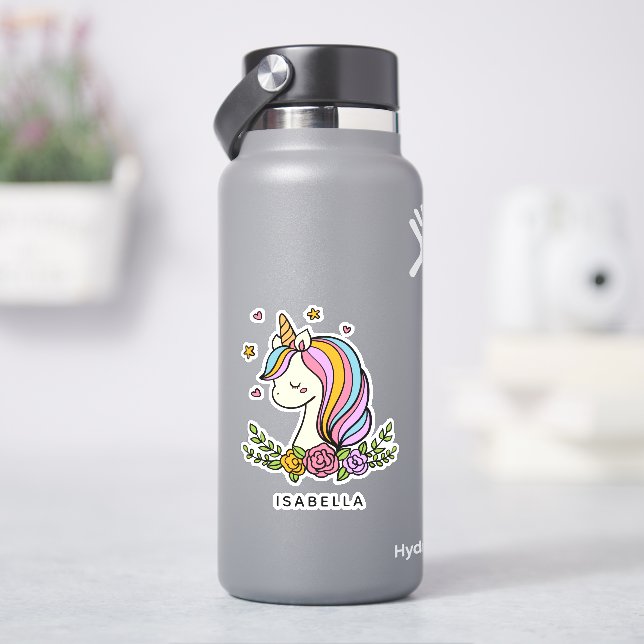 Unicorn Cute Whimsical Girly Personalised Name (HydroFlask)