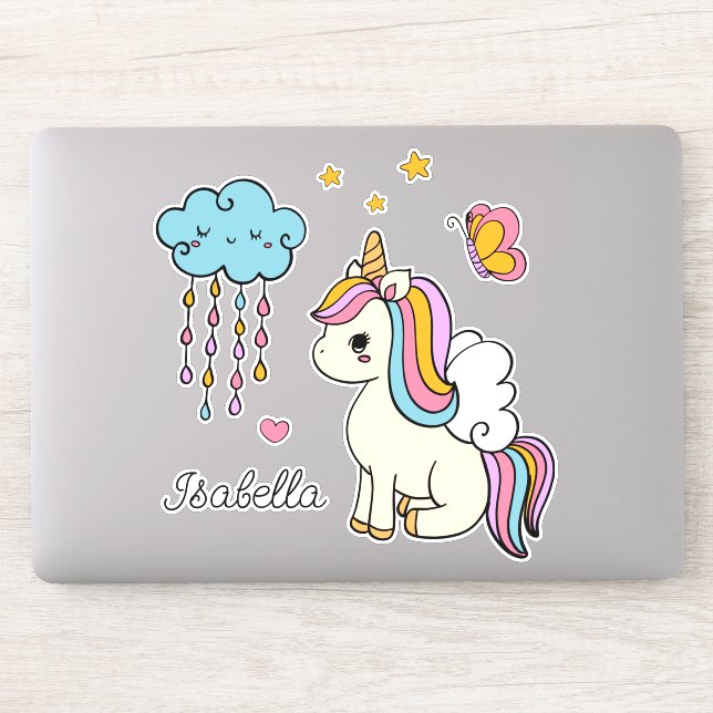 Unicorn Cute Whimsical Girly Personalised Name (Computer)