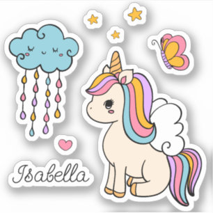 Unicorn Cute Whimsical Girly Personalised Name