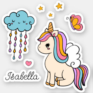 Unicorn Cute Whimsical Girly Personalised Name