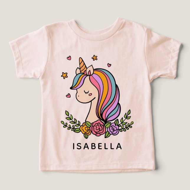 Unicorn Cute Whimsical Girly Personalised Name (Design Front)
