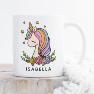 Unicorn Cute Whimsical Girly Personalised Name Coffee Mug