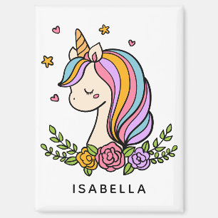 Unicorn Cute Whimsical Girly Personalised Name Magnet