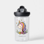 Unicorn Cute Whimsical Girly Personalised Name Water Bottle<br><div class="desc">Unicorn Cute Whimsical Girly Pink Floral Personalised Name Water Bottle features a cute unicorn with stars,  hearts and flowers. Perfect for birthday,  Christmas and holiday gifts for girls,  best friends,  birthday party gifts and favours. Personalise by editing the text in the text box provided. Designed by ©Evco Studio www.zazzle.com/store/evcostudio</div>