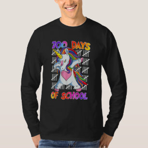 Unicorn Dab Dabbing 100th Day Of School 100 Days G T-Shirt