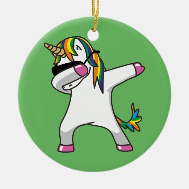 Unicorn Dab Ornament (Front)