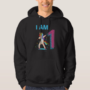Unicorn Dabbing Birthday 1 Years Old Hoodie