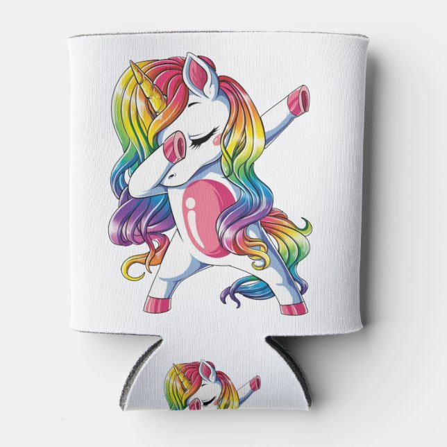 unicorn dabbing can cooler (Front)