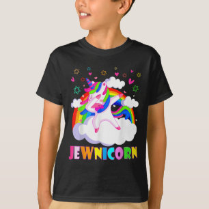 Unicorn Dabbing Rainbow Jewish Jew Rosh Hashanah J T-Shirt