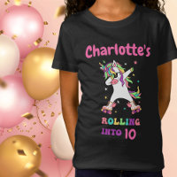 Unicorn Dabbing Roller Skating Birthday with Name