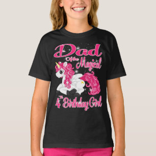 Unicorn Dad Of The 4th Birthday Girl Shirt Matchin