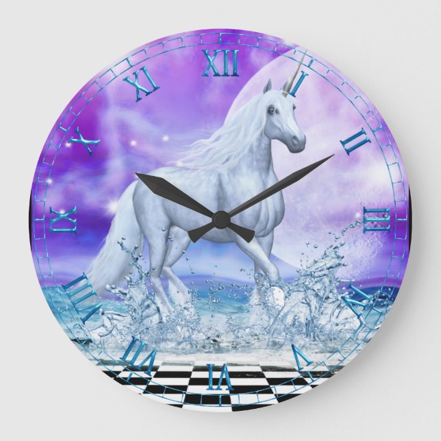 Unicorn Dancing in the Water Wall Clock (Front)