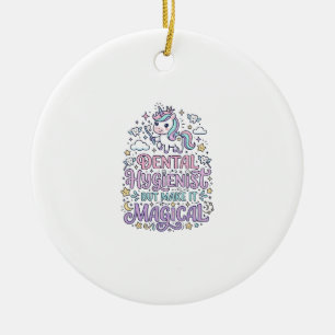 Unicorn Dental Hygienist but Make It Magical Cute Ceramic Tree Decoration