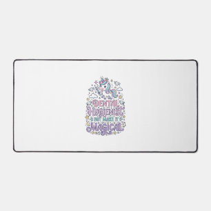 Unicorn Dental Hygienist but Make It Magical Cute Desk Mat