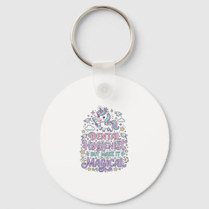 Unicorn Dental Hygienist but Make It Magical Cute Key Ring