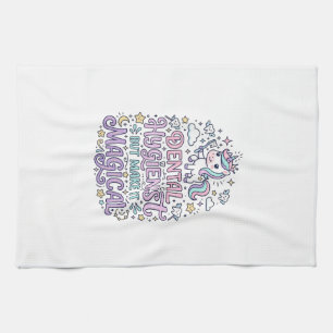 Unicorn Dental Hygienist but Make It Magical Cute Tea Towel