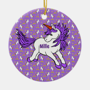 Unicorn Design Ceramic Ornament