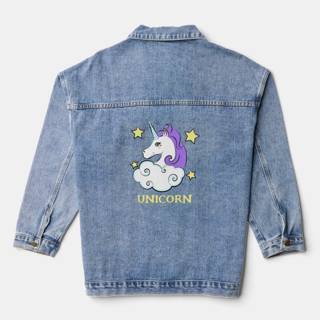Unicorn Design Denim Jacket (Back)