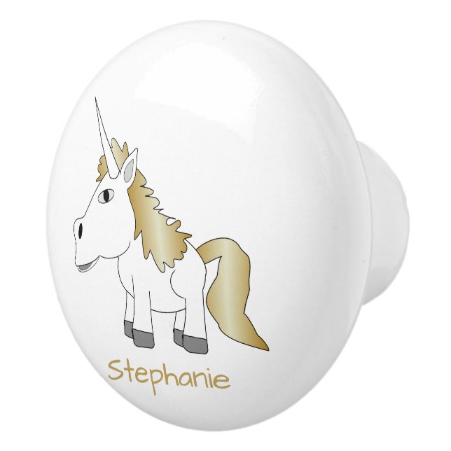 Unicorn Design Personalised Ceramic Knob (Right)
