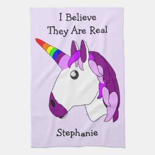 Unicorn Design Personalised Tea Towel