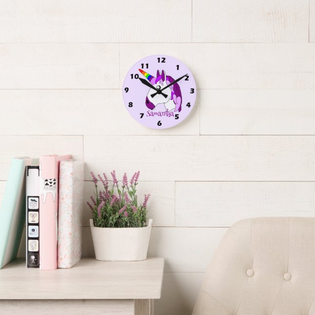 Unicorn Design Round Clock (Reading Room)