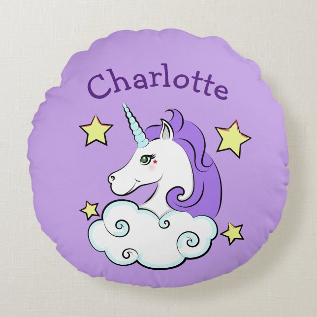 Unicorn Design Round Pillow (Front)