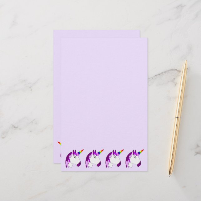 Unicorn Design Stationery (Front/Back In Situ)