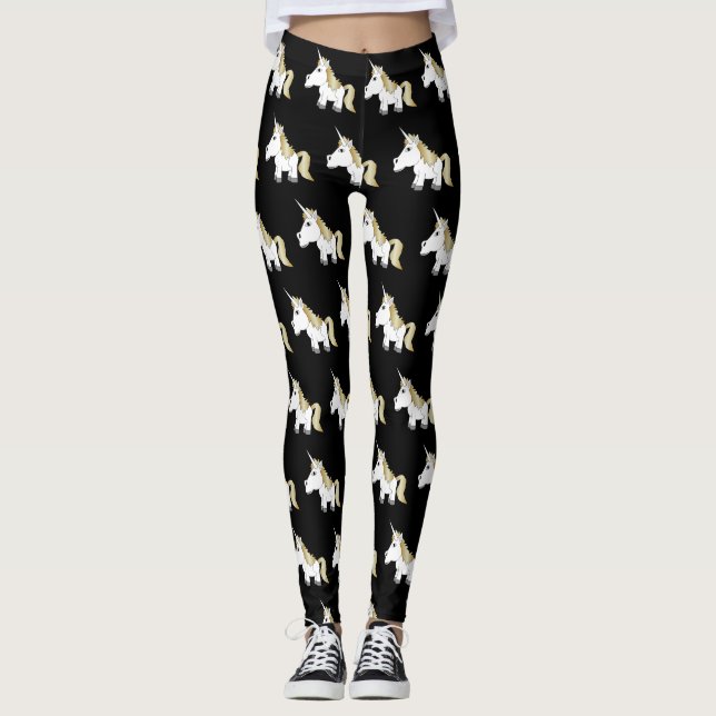 Unicorn Design You Choose Background Colour Leggings (Front)