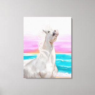 Unicorn Digital Oil Painting On Canvas Print