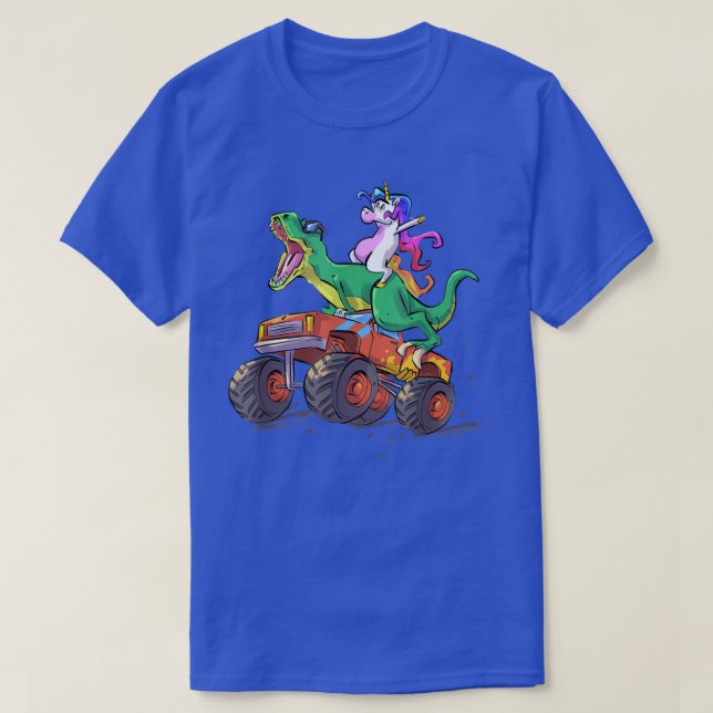 Unicorn Dinosaur Truck Funny Hand Drawn Awesome Gr T-Shirt (Design Front)