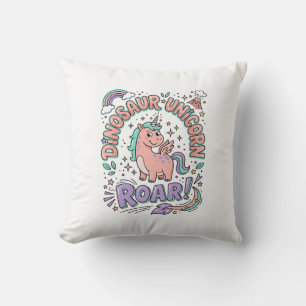 Unicorn Dinosaur Unicorn Roar Retro Style T-Shirt Cushion