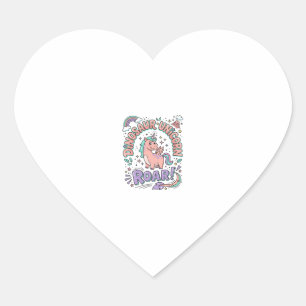 Unicorn Dinosaur Unicorn Roar Retro Style T-Shirt Heart Sticker