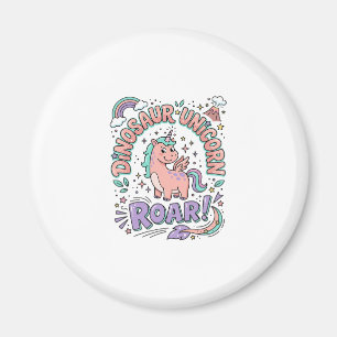 Unicorn Dinosaur Unicorn Roar Retro Style T-Shirt Magnet