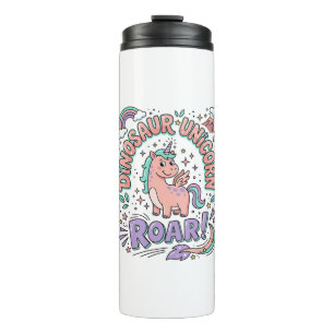 Unicorn Dinosaur Unicorn Roar Retro Style T-Shirt  Thermal Tumbler