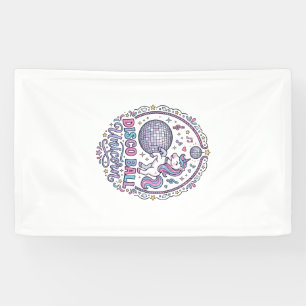 Unicorn Disco Ball Unicorn Playful Print on Demand Banner