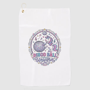 Unicorn Disco Ball Unicorn Playful Print on Demand Golf Towel