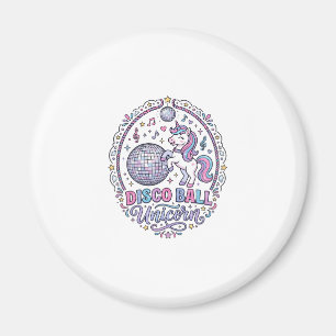 Unicorn Disco Ball Unicorn Playful Print on Demand Magnet