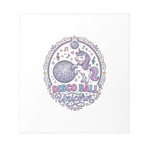 Unicorn Disco Ball Unicorn Playful Print on Demand Notepad