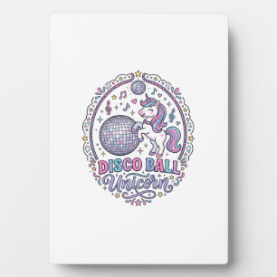 Unicorn Disco Ball Unicorn Playful Print on Demand Plaque