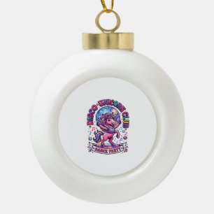 Unicorn Disco Unicorn Club Commercial Shirt Graphi Ceramic Ball Christmas Ornament