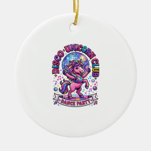 Unicorn Disco Unicorn Club Commercial Shirt Graphi Ceramic Tree Decoration
