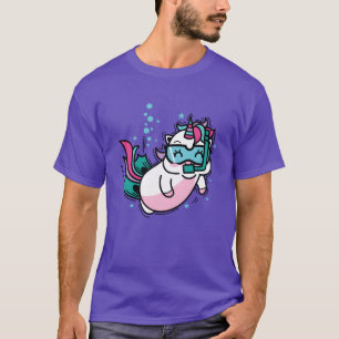 Unicorn Diving Mythical Creature Sport girl family T-Shirt