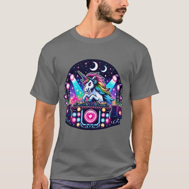 Unicorn DJ Rocking Music Festival boy T-Shirt (Front)