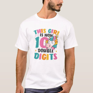 Unicorn Double Digits 10Th Birthday Girl 10Th Birt T-Shirt